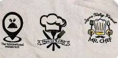 Custom embroidered restaurant and chef logo branding